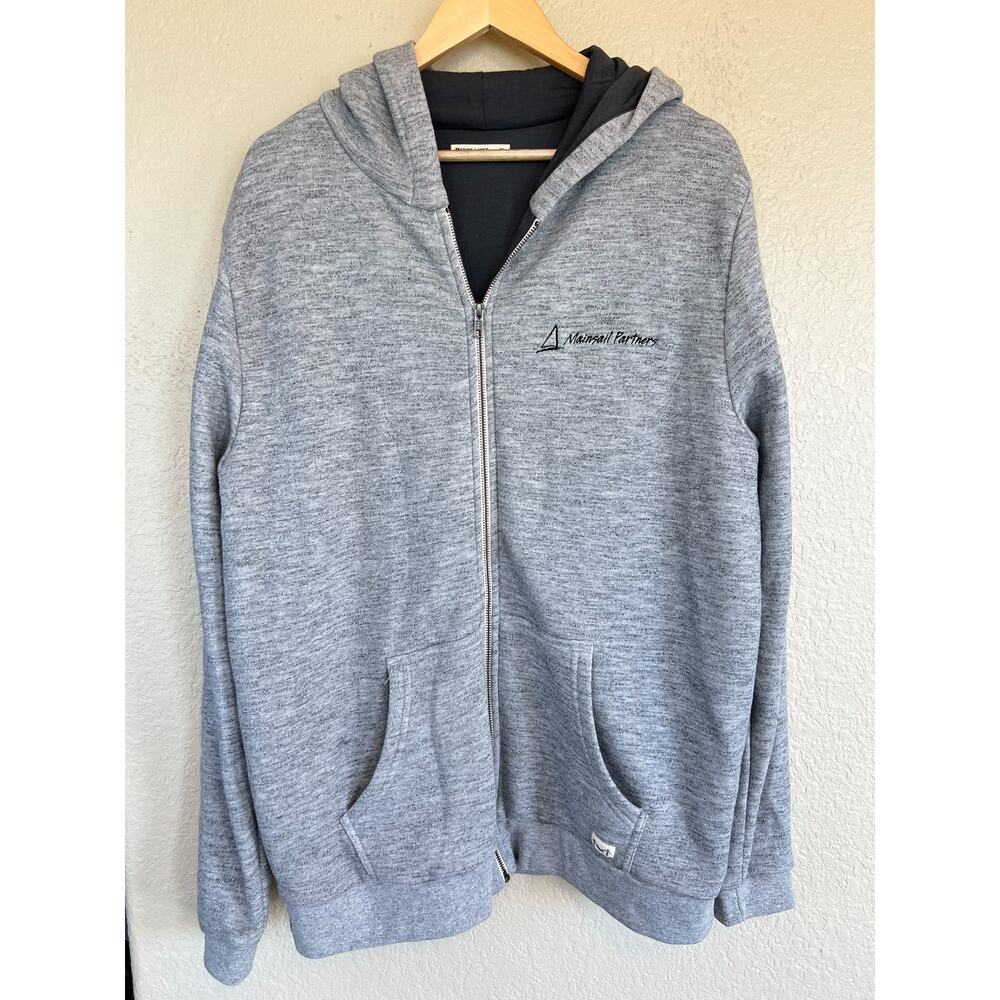 Marine Layer Embroidered Gray Zip Front Hoodie Sweater XL